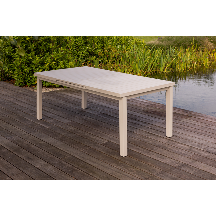WOOOD Mobile Uitschuifbare Tuintafel - Aluminium - Zand - 79x240x100