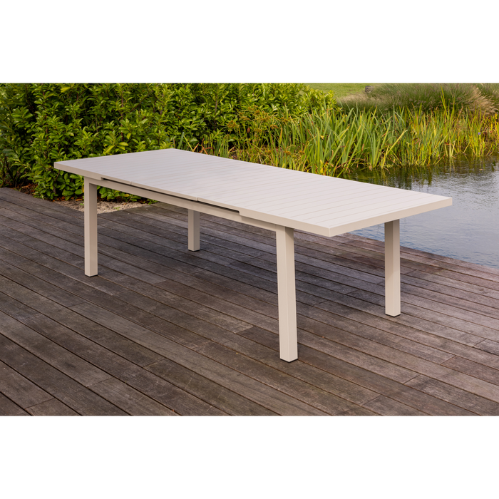 WOOOD Mobile Uitschuifbare Tuintafel - Aluminium - Zand - 79x240x100