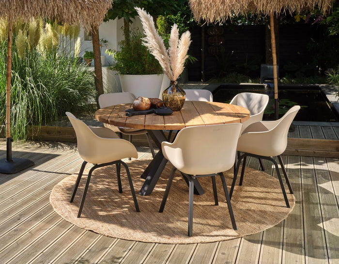 Hartman Le Soleil Tuinstoel Set van 2 - Taupe/Zwart