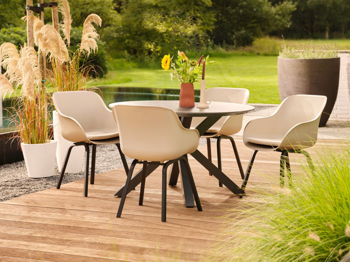 Hartman Le Soleil Tuinstoel Set van 2 - Taupe/Zwart