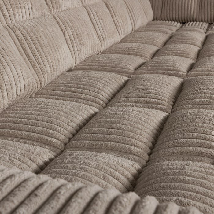 WOOOD Second Date Hoekbank Rechts - Grove Ribstof - Mud