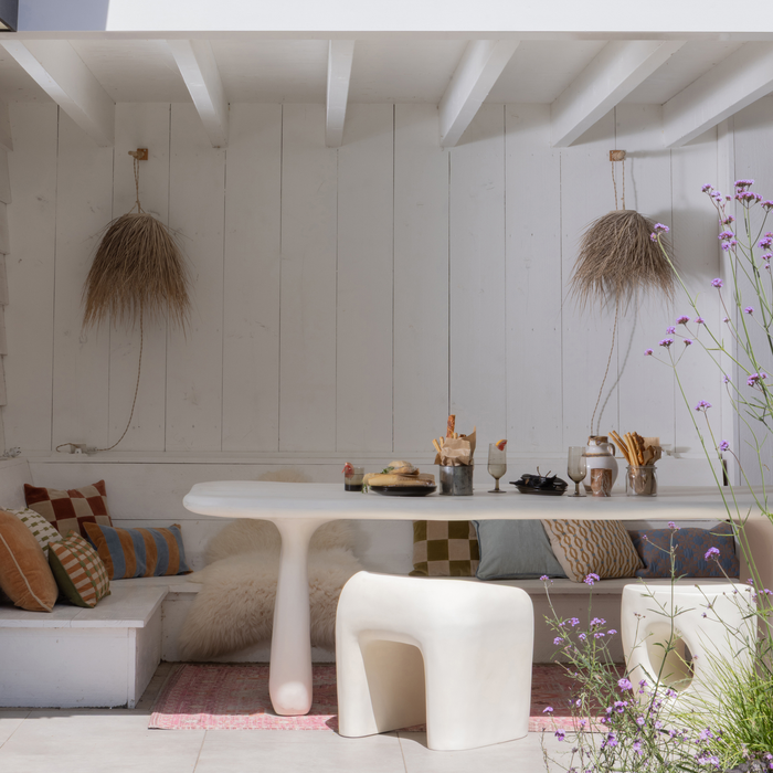 WOOOD Loggia Eettafel - Polymeer - Naturel - 75x240x100