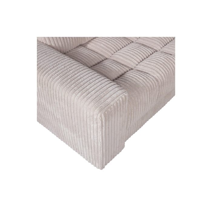 WOOOD Second Date Hoekbank Links - Grove Ribstof - Naturel