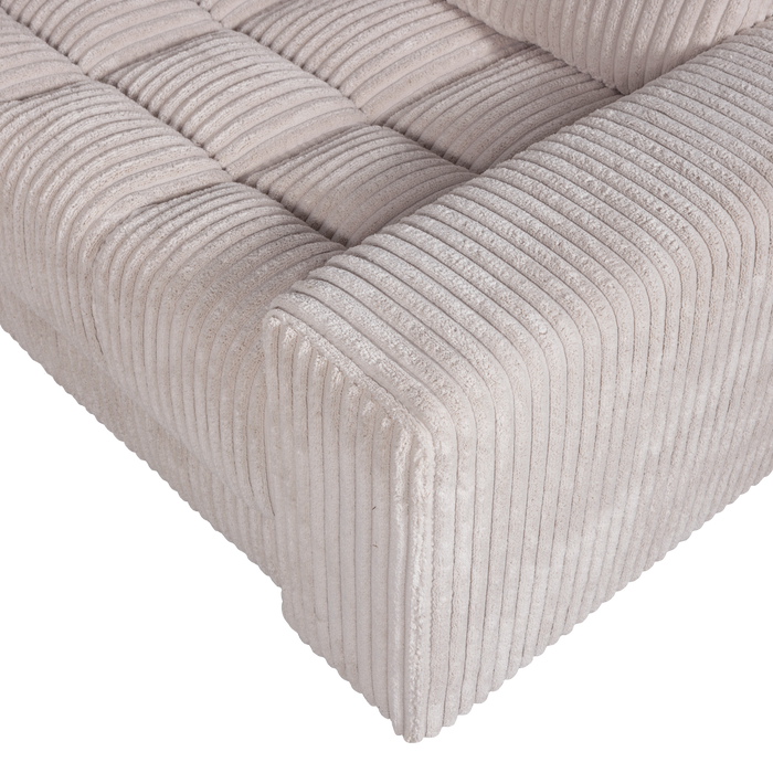 WOOOD Second Date Hoekbank Rechts - Grove Ribstof - Naturel