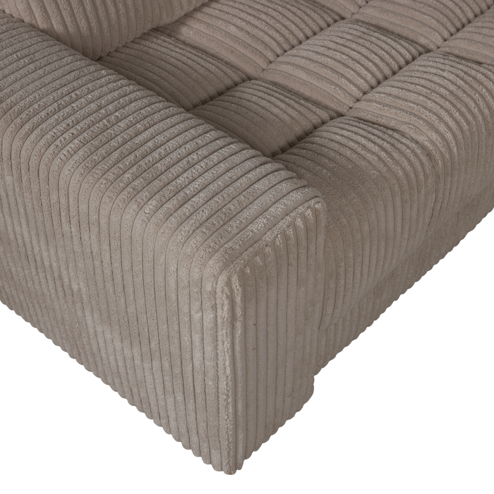 WOOOD Second Date Hoekbank Links - Grove Ribstof - Mud