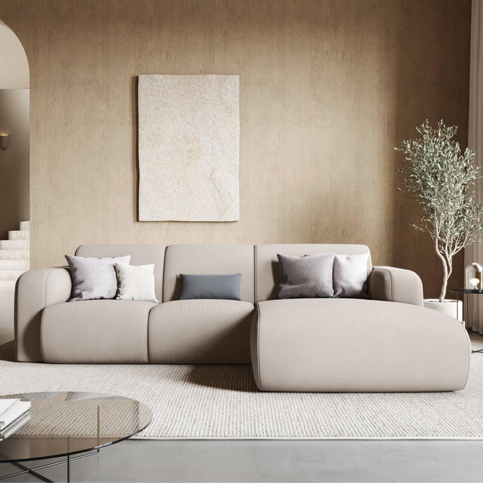 Windsor & Co Lola Hoekbank met Chaise Longue Rechts - Chenille - Beige