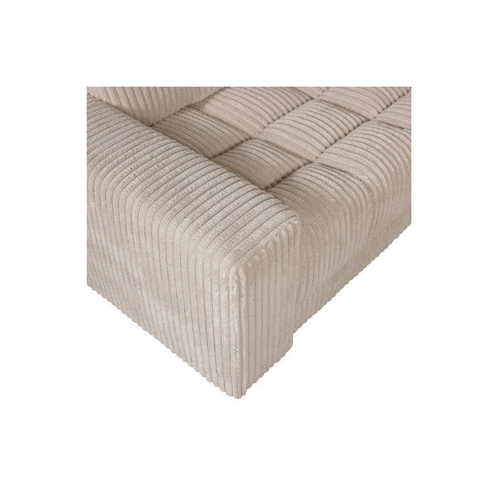 WOOOD Second Date Hoekbank Links - Grove Ribstof - Travertin