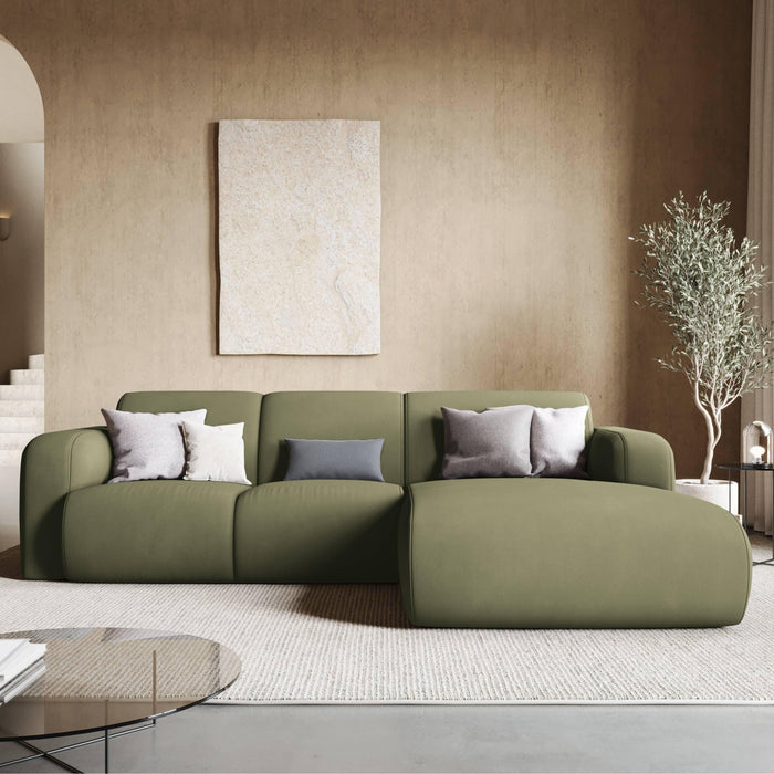 Windsor & Co Lola Hoekbank met Chaise Longue Rechts - Chenille - Lichtgroen