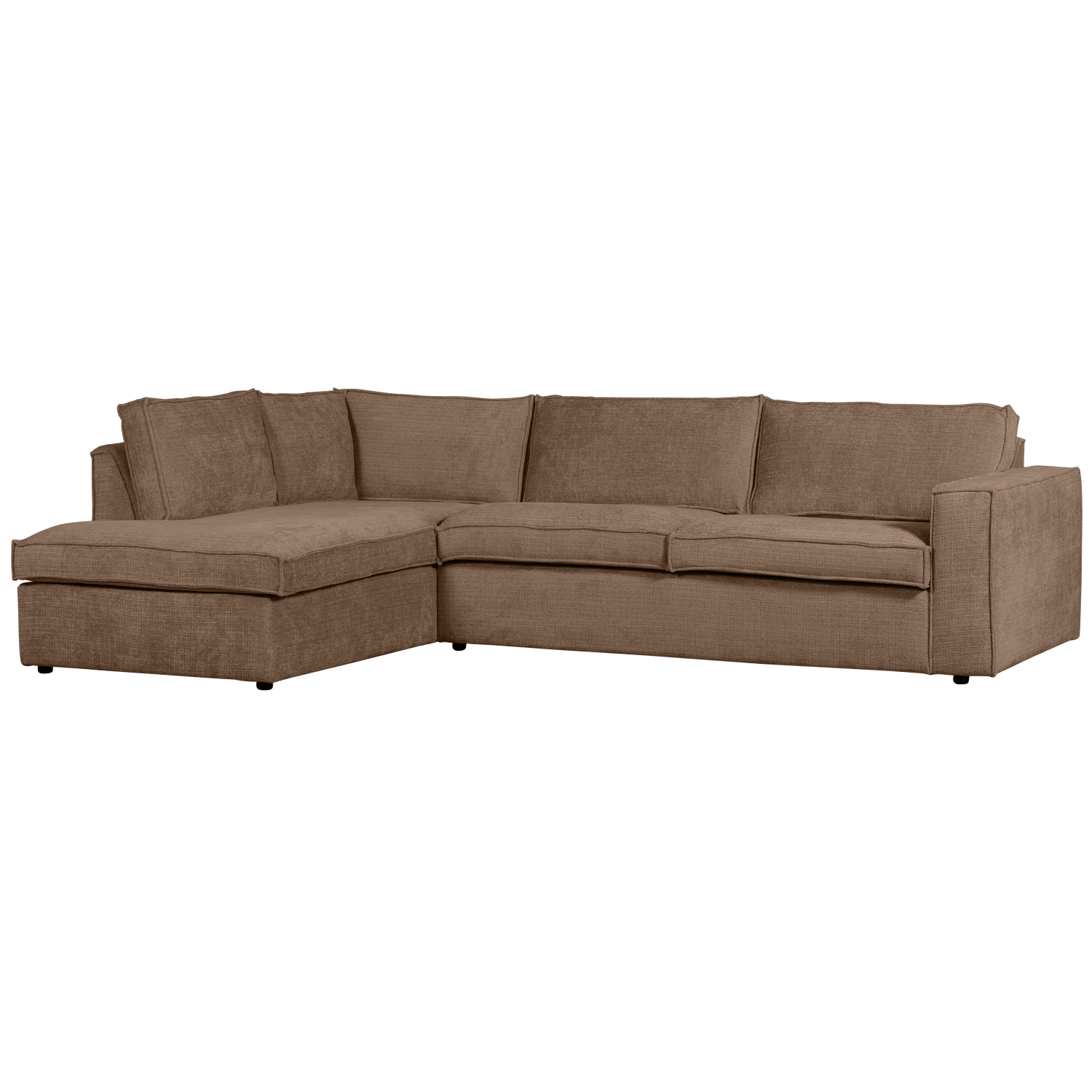 WOOOD Hoekbank Links Hajo - Chenille - Mud - 84x283x197