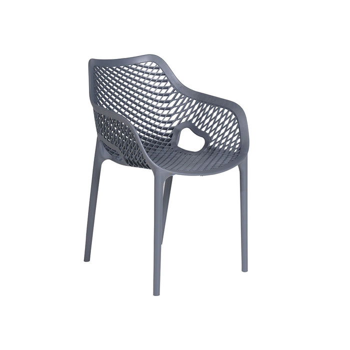 Garden Impressions Air XL kunststof tuinstoel d. grijs - 4 stuks