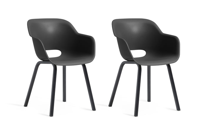 Keter Noa Tuinstoel - 2st - 55x56.5x80cm - metalen onderstel