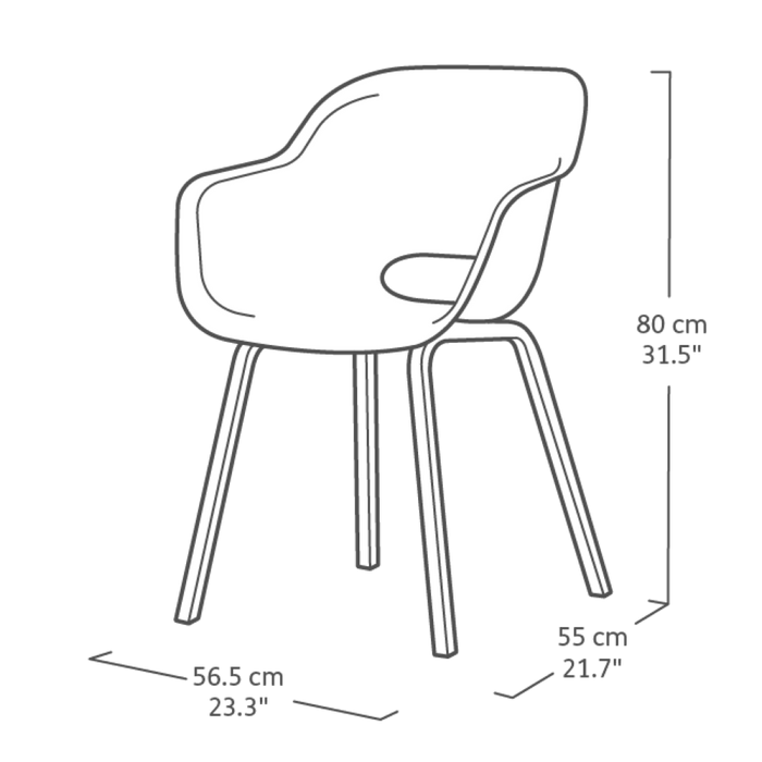 Keter Noa Tuinstoel - 2st - 55x56.5x80cm - metalen onderstel