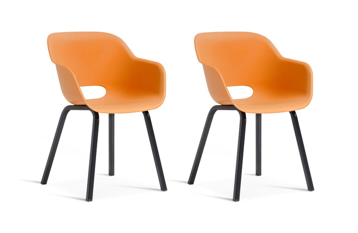 Keter Noa Tuinstoel - 2 stuks - 55x56.5x80cm - metalen onderstel