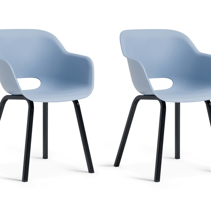 Keter Noa Tuinstoel - 2 stuks - 55x56,5x80cm - metalen frame - Blauw