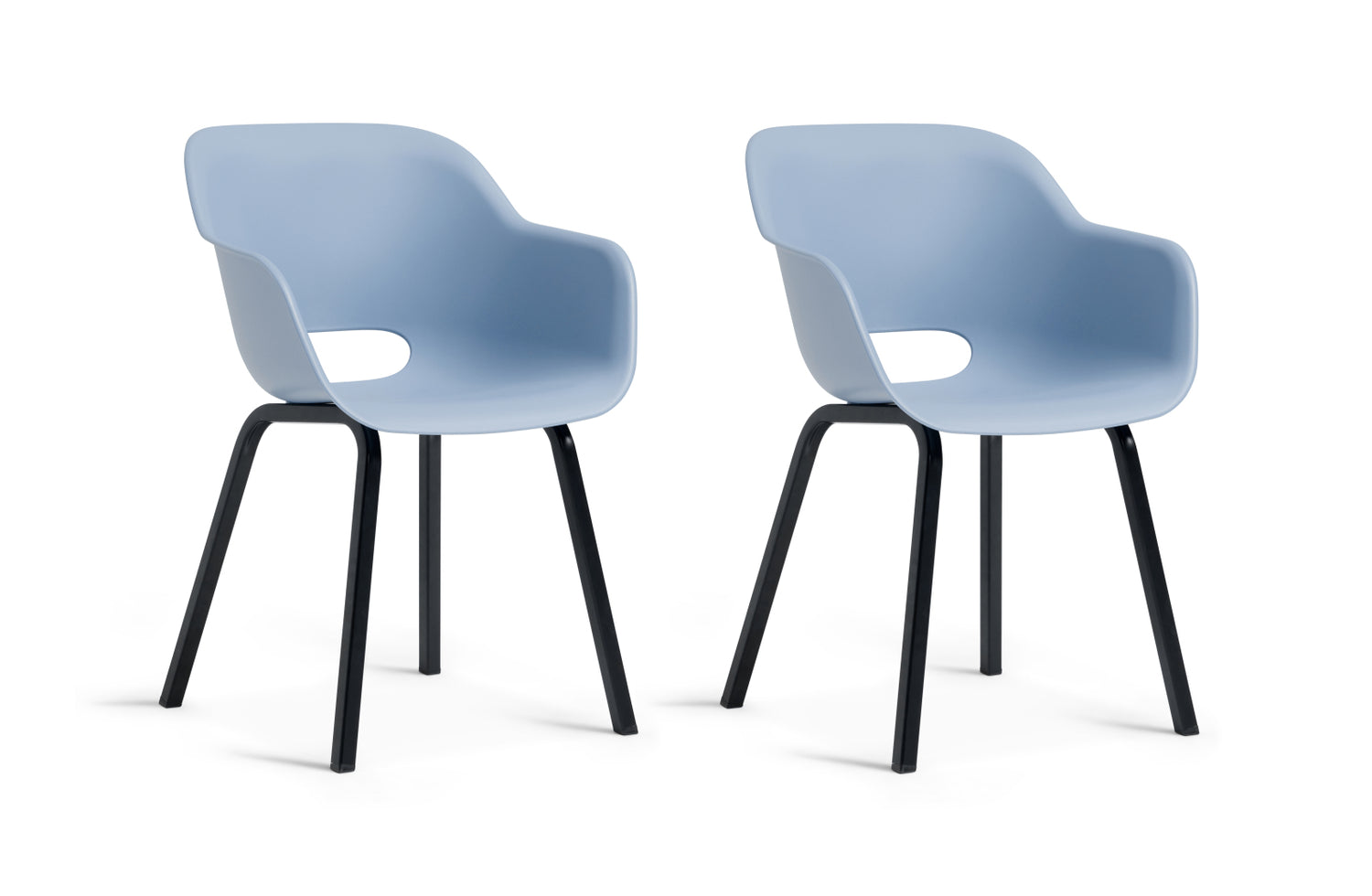 Keter Noa Tuinstoel - 2 stuks - 55x56,5x80cm - metalen frame - Blauw