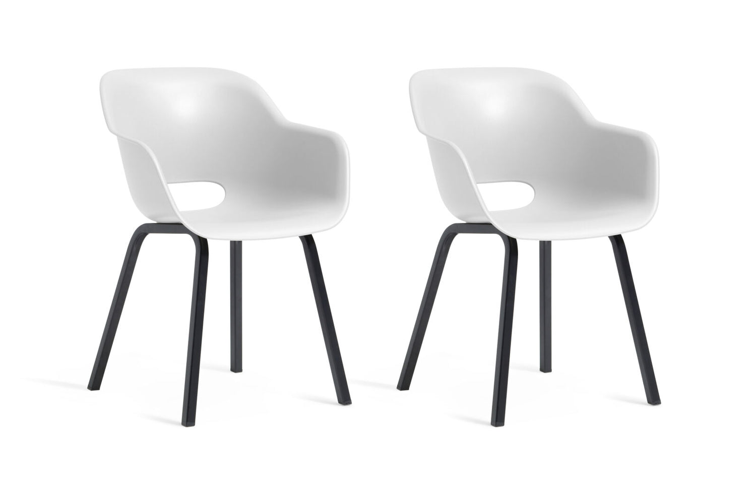 Keter Noa Tuinstoel - 2 stuks - 55x56.5x80cm - metalen onderstel - Wit