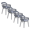 Garden Impressions Sunny tuinstoel donker grijs - 4 stuks