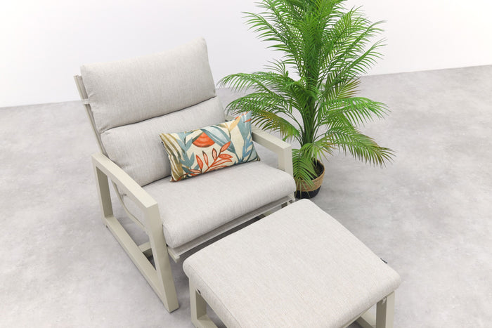 Hartman Gio loungestoel + voetenbank - Zand