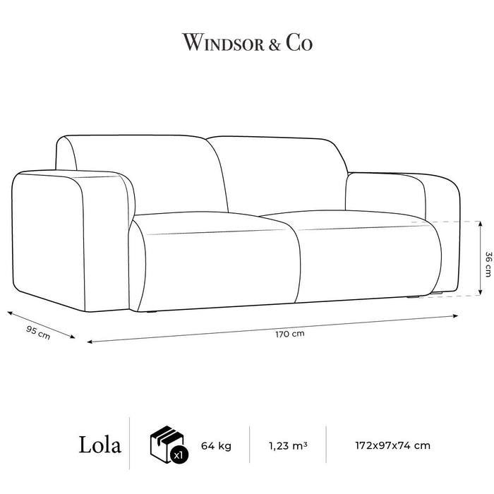 Windsor & Co Lola 2-zitsbank - Chenille - Lichtgroen