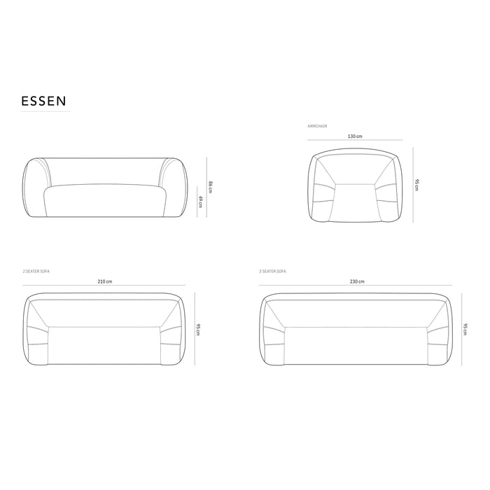 Cosmopolitan Design Essen 2,5-zitsbank - Bouclé - Bruin