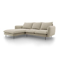 Cosmopolitan Design Vienna Hoekbank met Chaise Longue Links - Linnen - Beige