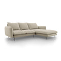 Cosmopolitan Design Vienna Hoekbank met Chaise Longue Rechts - Linnen - Beige