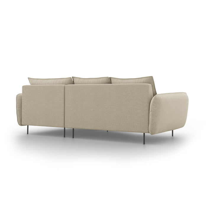 Cosmopolitan Design Vienna Hoekbank met Chaise Longue Rechts - Linnen - Beige