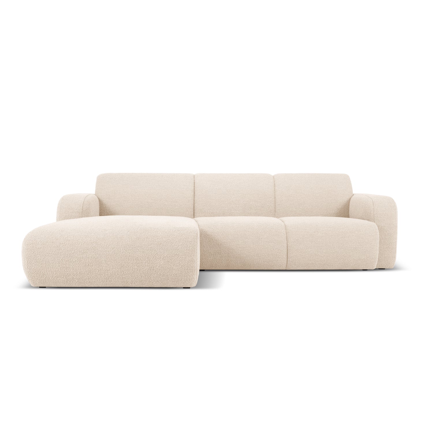Windsor & Co Lola Hoekbank met Chaise Longue Links - Bouclé - Lichtbeige