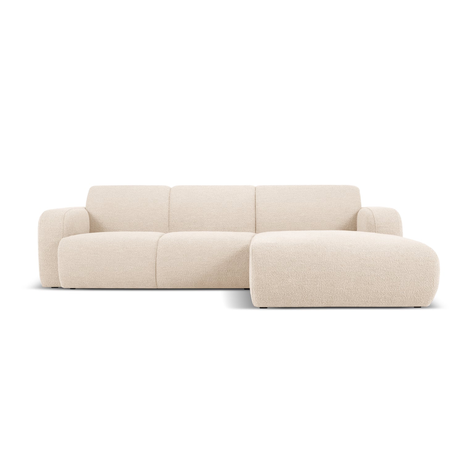 Windsor & Co Lola Hoekbank met Chaise Longue Rechts - Bouclé - Lichtbeige