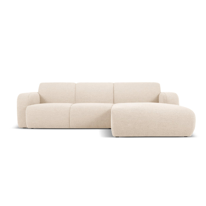 Windsor & Co Lola Hoekbank met Chaise Longue Rechts - Bouclé - Lichtbeige