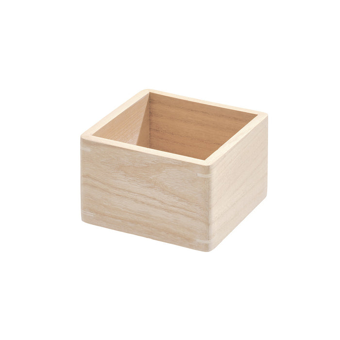 iDesign - Opbergbox, 11.5 x 11.5 x 7.6 cm, Paulownia Hout, Beige - iDe