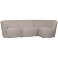 WOOOD Coco 3-Zits Ronding Rechts - Bouclé - Zand - 70x230x138