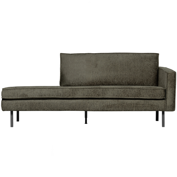 WOOOD Daybed Right Rodeo - Structure Velvet - Frost - 85x203x86