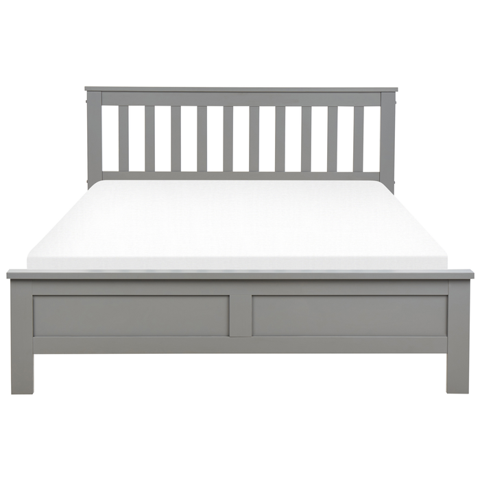 Beliani-MAYENNE -Tweepersoonsbed-Grijs-140 x 200 cm-Dennenhout