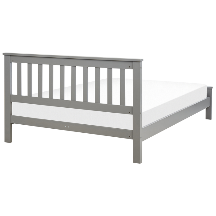 Beliani-MAYENNE -Tweepersoonsbed-Grijs-140 x 200 cm-Dennenhout