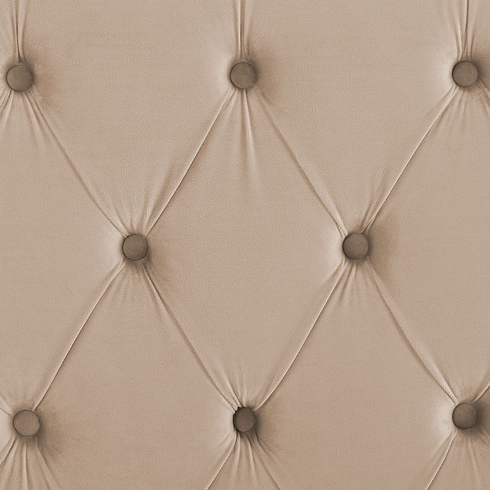 Beliani - LUBBON - Tweepersoonsbed - Beige - 140 x 200 cm - Fluweel