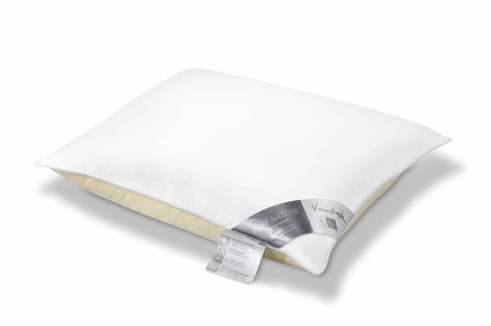 Pure Nature Hoofdkussen Tweekamer | 60 cm x 60 cm | Wit | Dons