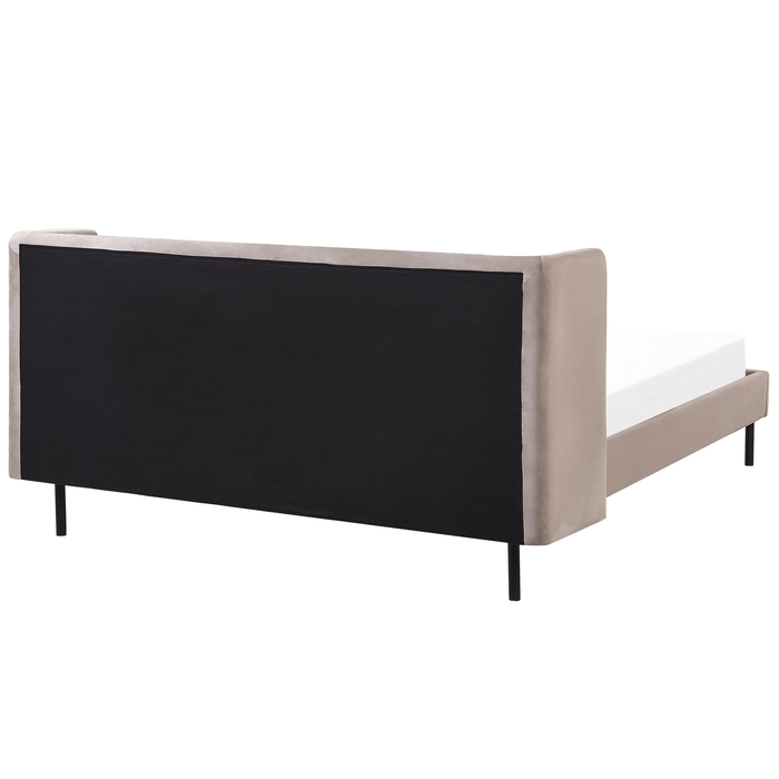 Beliani - ARETTE - Tweepersoonsbed - Taupe - 160 x 200 cm - Fluweel