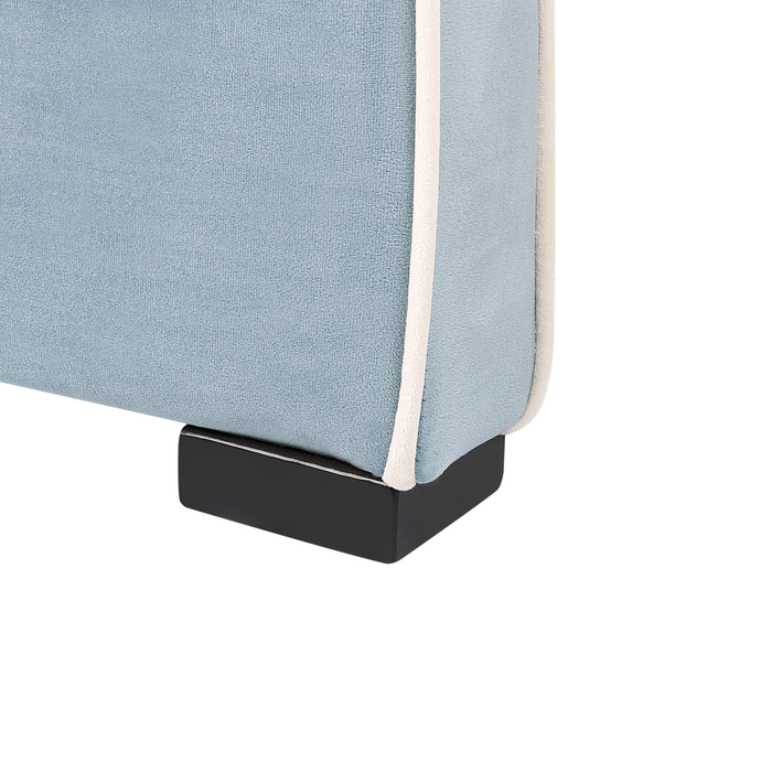 Beliani - NOZAY - Eenpersoonsbed - Lichtblauw - 90 x 200 cm - Fluweel