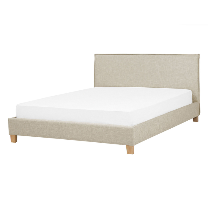 Beliani - SENNEZ - Tweepersoonsbed - Beige - 140 x 200 cm - Polyester