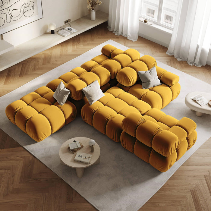 Milo Casa Tropea Modulaire 2-zitsbank Rechts Open met Hocker - Okergeel