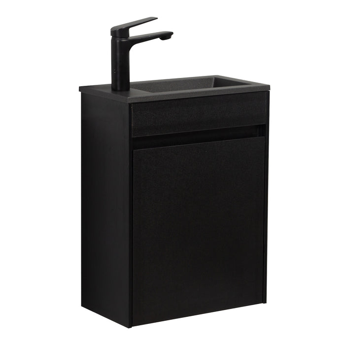 Badplaats Toiletmeubel Sinta 40 x 22 cm - Zwart - Zwarte Wastafel