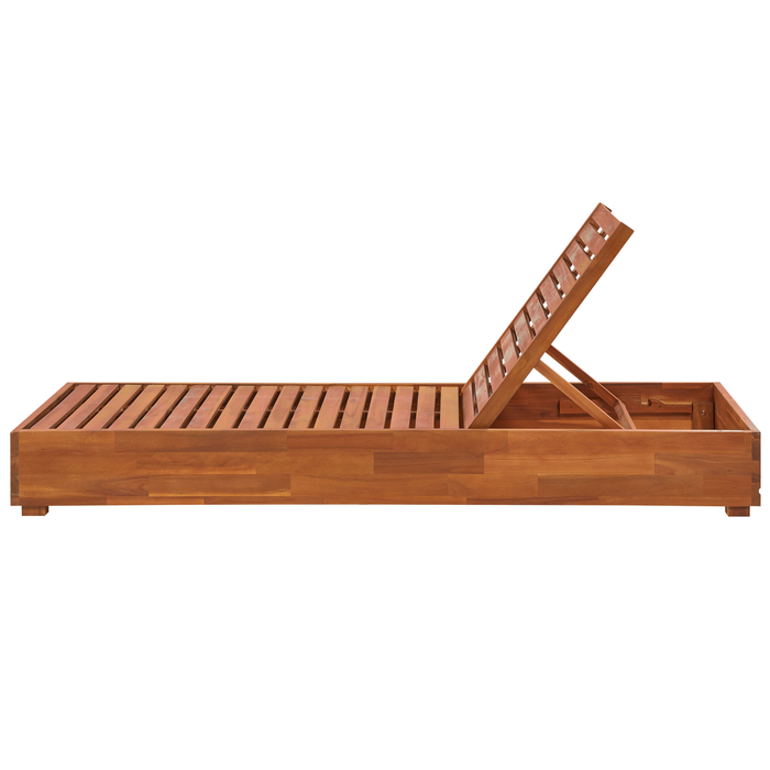 Beliani - FANANO - Ligstoel - Lichthout|Off-white - Acaciahout