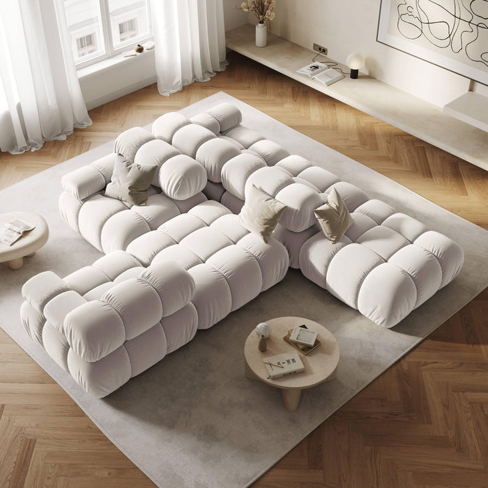 Milo Casa Tropea Modulaire 2-zitsbank Links Open met Hocker - Lichtbeige