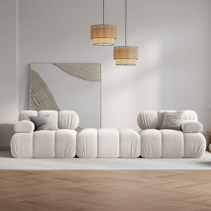 Milo Casa Tropea Modulaire 2-zitsbank met Hocker - Lichtbeige