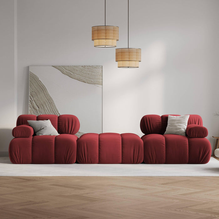 Milo Casa Tropea Modulaire 2-zitsbank met Hocker - Bordeauxrood