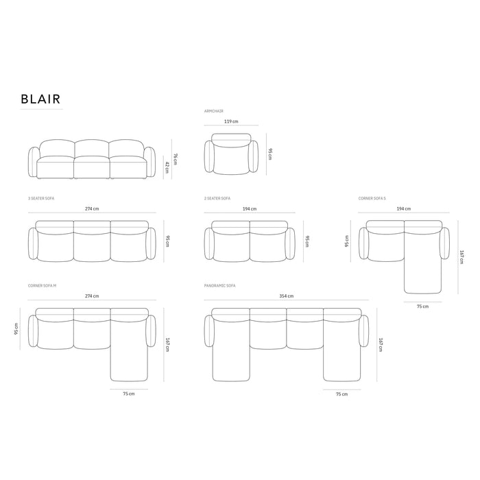 Micadoni Home Blair Hoekbank met Chaise Longue Links - Chenille - Groen