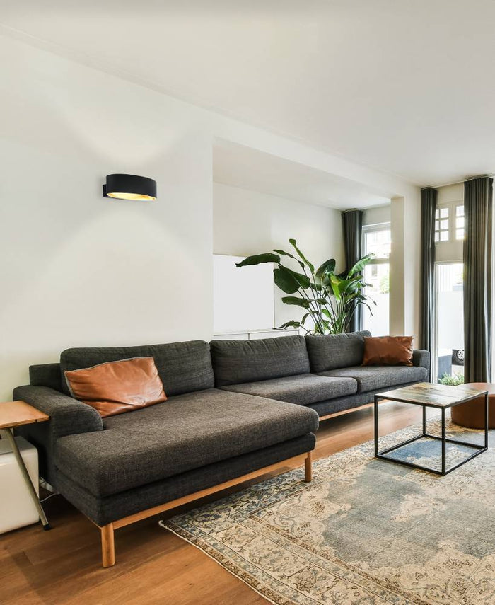 EGLO Maccacari Wandlamp - 1 lichts - LED - Zwart - Goud