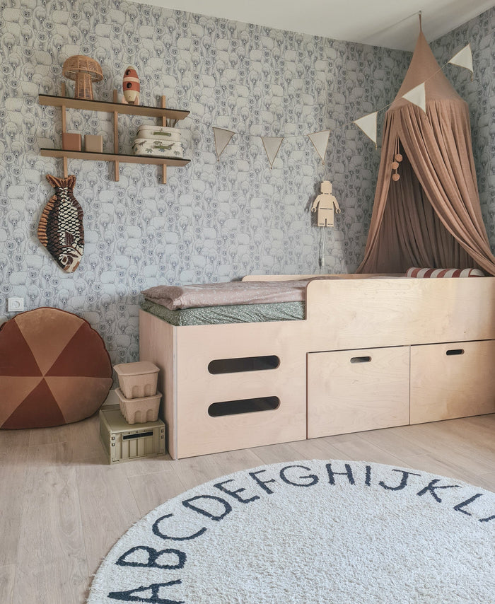 Houten wandlamp kinderkamer | Poppetje - blank