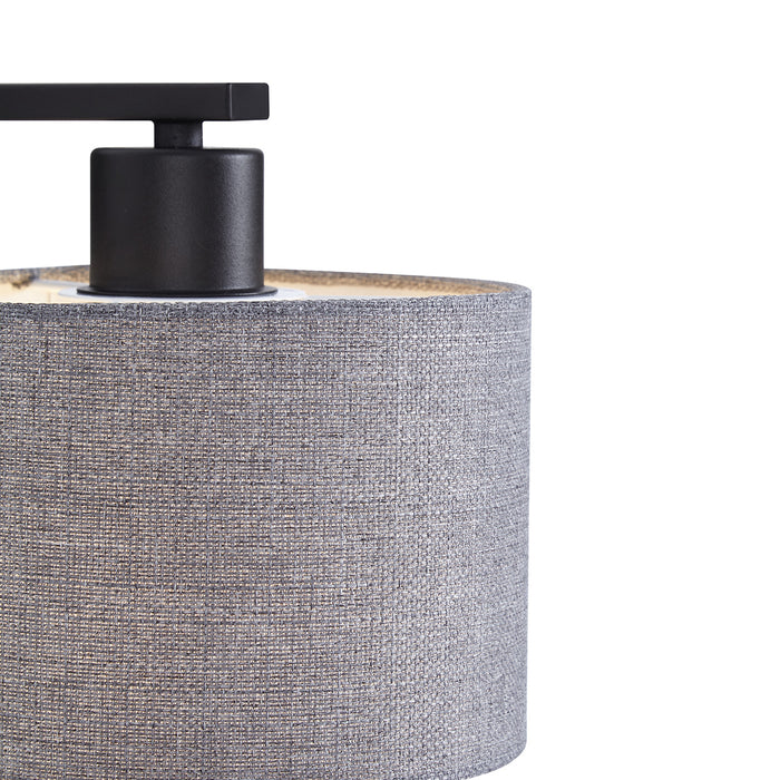 QAZQA Moderne wandlamp zwart met grijs rond en leeslamp - Puglia